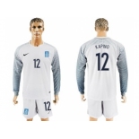 Greece #12 Kapino White Goalkeeper Long Sleeves Soccer Country Jersey