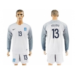 Greece #13 Vellidis White Goalkeeper Long Sleeves Soccer Country Jersey