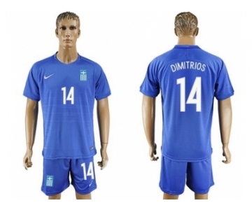 Greece #14 Dimitrios Away Soccer Country Jersey