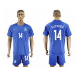 Greece #14 Salpingidis Away Soccer Country Jersey