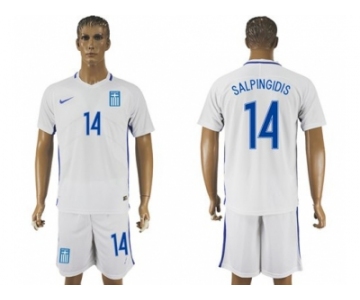 Greece #14 Salpingidis Home Soccer Country Jersey