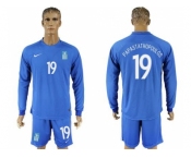 Greece #19 Papastathopoulos Away Long Sleeves Soccer Country Jersey