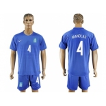 Greece #4 Manolas Away Soccer Country Jersey