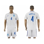 Greece #4 Manolas Home Soccer Country Jersey