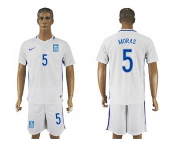 Greece #5 Moras Home Soccer Country Jersey