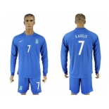 Greece #7 Karelis Away Long Sleeves Soccer Country Jersey