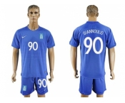 Greece #90 Giannoulis Away Soccer Country Jersey