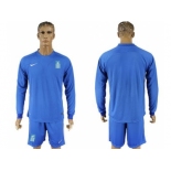 Greece Blank Away Long Sleeves Soccer Country Jersey