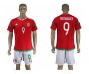 Hungary #9 Paco Alcacer Home Soccer Country Jersey