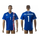 Iceland #1 Halldorsson Home Soccer Country Jersey2