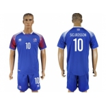 Iceland #10 Sigurdsson Home Soccer Country Jersey