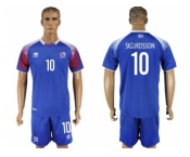 Iceland #10 Sigurdsson Home Soccer Country Jersey