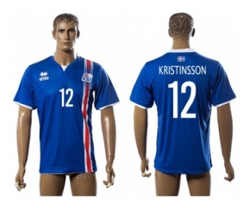 Iceland #12 Kristinsson Home Soccer Country Jersey2