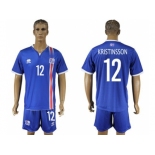 Iceland #12 Kristinsson Home Soccer Country Jersey