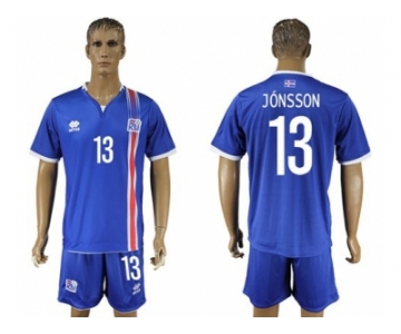 Iceland #13 Jonsson Home Soccer Country Jersey