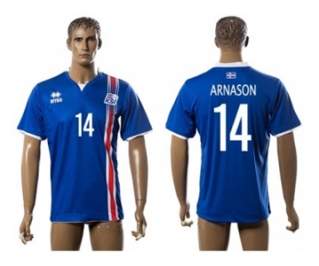 Iceland #14 Arnason Home Soccer Country Jersey1