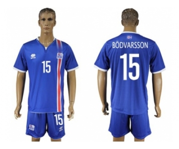 Iceland #15 Bodvarsson Home Soccer Country Jersey