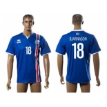 Iceland #18 Bjarnason Home Soccer Country Jersey1