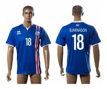 Iceland #18 Bjarnason Home Soccer Country Jersey1