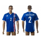 Iceland #2 Saevarsson Home Soccer Country Jersey1