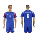 Iceland #6 Sigurdsson Home Soccer Country Jersey