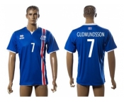 Iceland #7 Gudmundsson Home Soccer Country Jersey1