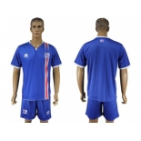 Iceland Blank Home Soccer Country Jersey