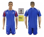 Iceland Blank Home Soccer Country Jersey