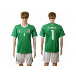 Mexico #1 Campos Green Home Soccer Country Jersey