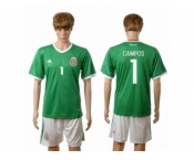 Mexico #1 Campos Green Home Soccer Country Jersey