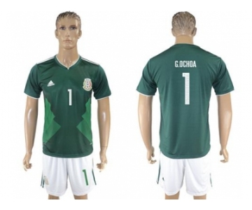 Mexico #1 G.Ochoa Green Home Soccer Country Jersey