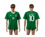 Mexico #10 Blanco Green Home Soccer Country Jersey1