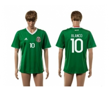 Mexico #10 Blanco Green Home Soccer Country Jersey1