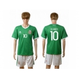 Mexico #10 Blanco Green Home Soccer Country Jersey