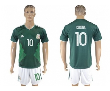 Mexico #10 Corona Green Home Soccer Country Jersey