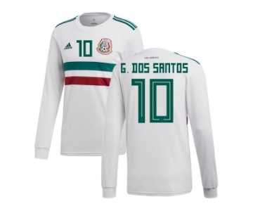 Mexico #10 G.Dos Santos Away Long Sleeves Soccer Country Jersey