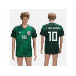 Mexico #10 G.Dos Santos Green Training Soccer Country Jersey