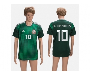 Mexico #10 G.Dos Santos Green Training Soccer Country Jersey