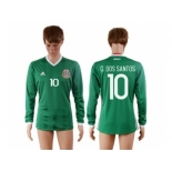 Mexico #10 G.Dos Santos Home Long Sleeves Soccer Country Jersey1