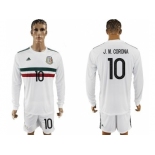 Mexico #10 J.M.Corona Away Long Sleeves Soccer Country Jersey