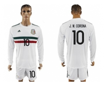 Mexico #10 J.M.Corona Away Long Sleeves Soccer Country Jersey