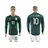 Mexico #10 J.M.Corona Home Long Sleeves Soccer Country Jersey