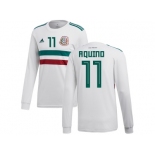 Mexico #11 Aquino Away Long Sleeves Soccer Country Jersey