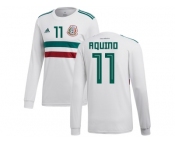 Mexico #11 Aquino Away Long Sleeves Soccer Country Jersey