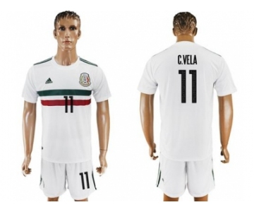 Mexico #11 C.Vela Away Soccer Country Jersey