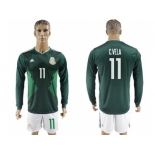 Mexico #11 C.Vela Home Long Sleeves Soccer Country Jersey