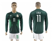 Mexico #11 C.Vela Home Long Sleeves Soccer Country Jersey