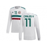 Mexico #11 Carlos V Away Long Sleeves Soccer Country Jersey