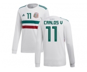 Mexico #11 Carlos V Away Long Sleeves Soccer Country Jersey