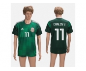 Mexico #11 Carlos V. Green Training Soccer Country Jersey